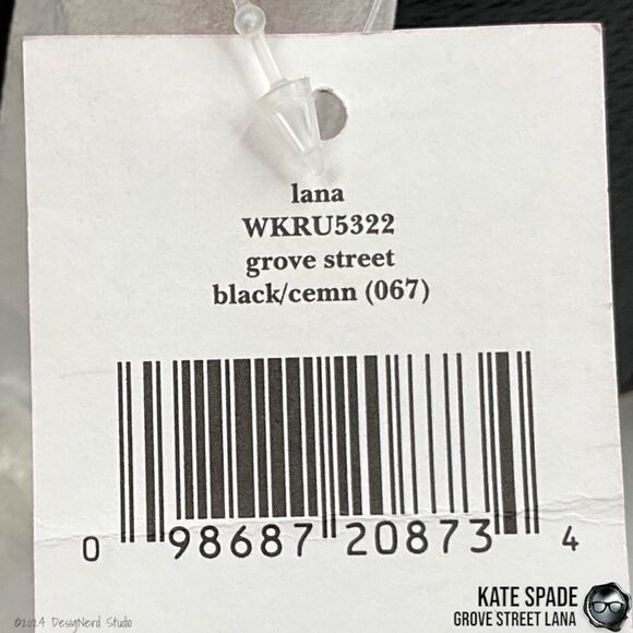 KATE SPADE GROVE STREET LANA LEATHER SATCHEL IN BLACK/CREAM WITH CROSSBODY STRAP - Picture 12 of 14